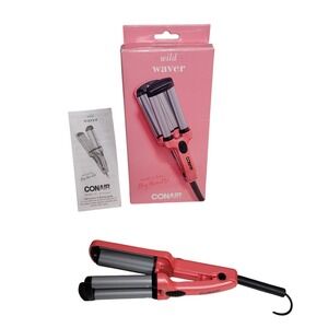 Conair Wild Waver Mini Wave Travel Curler Beach Curls Pink Hair Styling